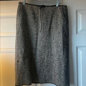 Black and White Herringbone Skirt